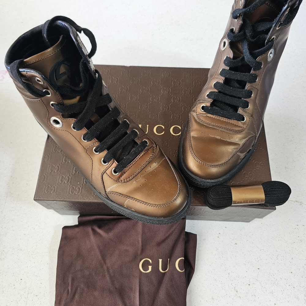 Gucci Men's Brown High-Top Sneakers